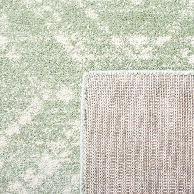 SAFAVIEH Adirondack Collection Runner Rug - 2'6" x 12', Green & Ivory, Modern Diamond Distressed Design, Non-Shedding & Easy Care, Ideal for High Traffic Areas in Living Room, Bedroom (ADR131Y)
