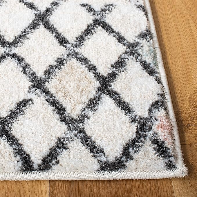 SAFAVIEH Amsterdam Collection Runner Rug - 2'3" x 8', Ivory & Beige, Moroccan Boho Design, Non-Shedding & Easy Care, Ideal for High Traffic Areas in Living Room, Bedroom (AMS115A)
