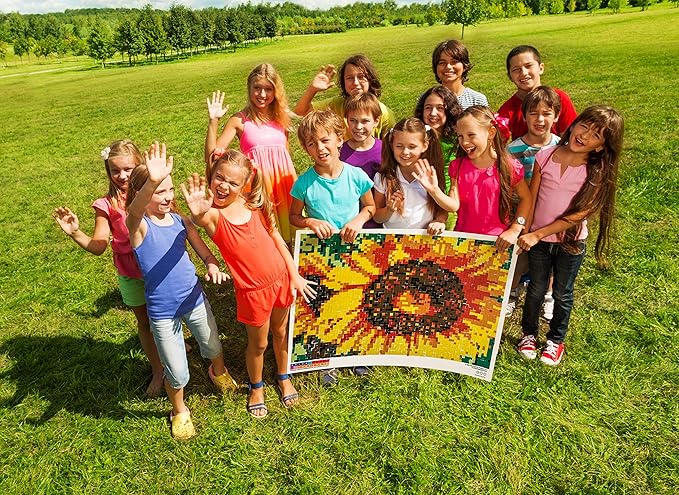 Huge Mosaic Puzzle Poster Kits | Group Project | No Mess Paint by Sticker | Stay at Home Activity | Classroom | One Sticker at a Time! | Large Sunflower | Learning Fun | 40” X 36” Giant Poster
