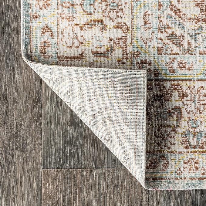 JONATHAN Y MDP306B-28 Lila Modern Tribal Medallion Indoor Area -Rug Vintage Glam Bohemian Easy -Cleaning Bedroom Kitchen Living Room Non Shedding, 2 X 8, Blue