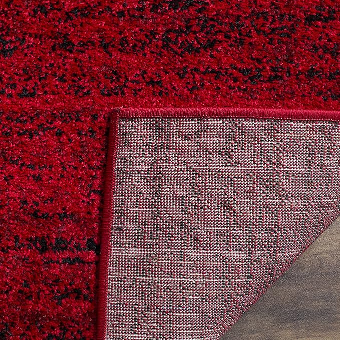 SAFAVIEH Adirondack Collection Runner Rug - 2'6" x 20', Red & Black, Modern Abstract Design, Non-Shedding & Easy Care, Ideal for High Traffic Areas in Living Room, Bedroom (ADR117F)