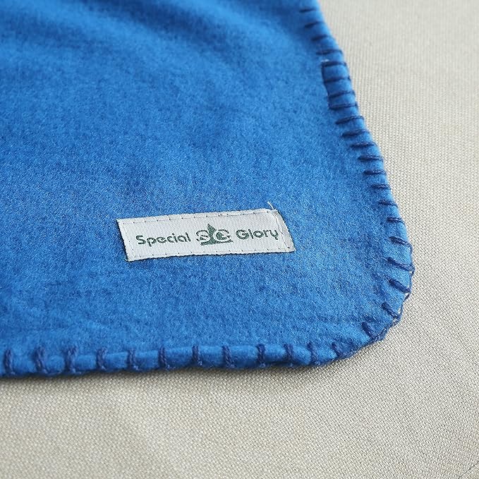 Fleece Throw Blanket Bulk Fleece Blankets Solid Lightweight Warm Soft Cozy Pet-Friendly for Home Bed Sofa Couch Dorm Office Wedding Gifts Travel Airplane for Seasons (Blue, Pack of 6-50x60 Inches)