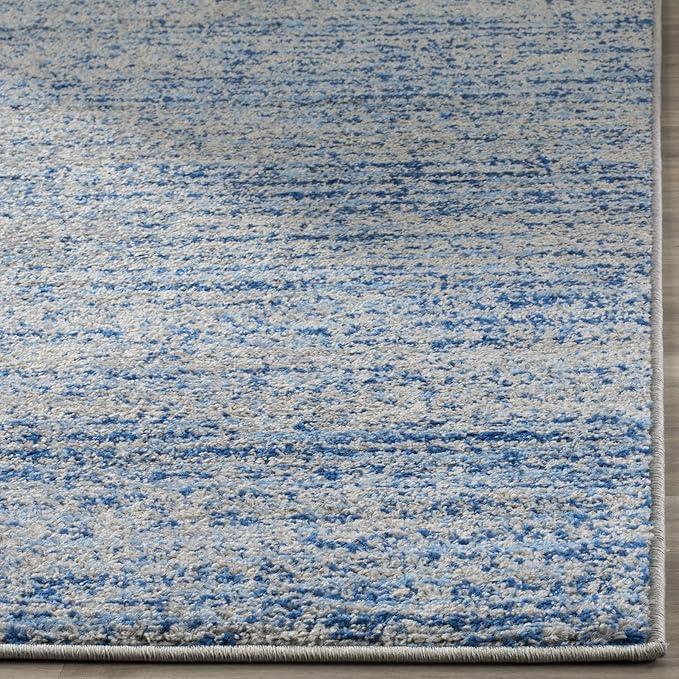 SAFAVIEH Adirondack Collection Runner Rug - 2'6" x 20', Blue & Silver, Modern Abstract Design, Non-Shedding & Easy Care, Ideal for High Traffic Areas in Living Room, Bedroom (ADR117D)