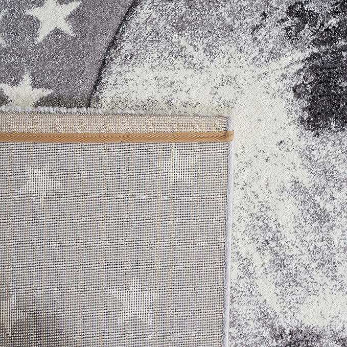SAFAVIEH Carousel Kids Collection Runner Rug - 2'3" x 6', Light Grey & White, Non-Shedding & Easy Care, Ideal for High Traffic Areas for Boys & Girls in Playroom, Nursery, Bedroom (CRK135F)