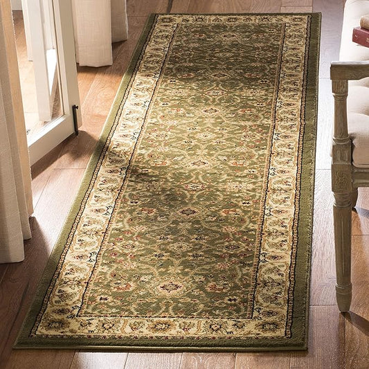 SAFAVIEH Lyndhurst Collection Runner Rug - 2'3" x 18', Sage & Ivory, Traditional Oriental Design, Non-Shedding & Easy Care, Ideal for High Traffic Areas in Living Room, Bedroom (LNH212C)
