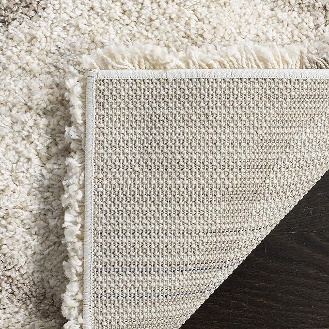 SAFAVIEH Hudson Shag Collection Runner Rug - 2'3" x 20', Ivory & Beige, Trellis Design, Non-Shedding & Easy Care, 2-inch Thick Ideal for High Traffic Areas in Living Room, Bedroom (SGH280D)