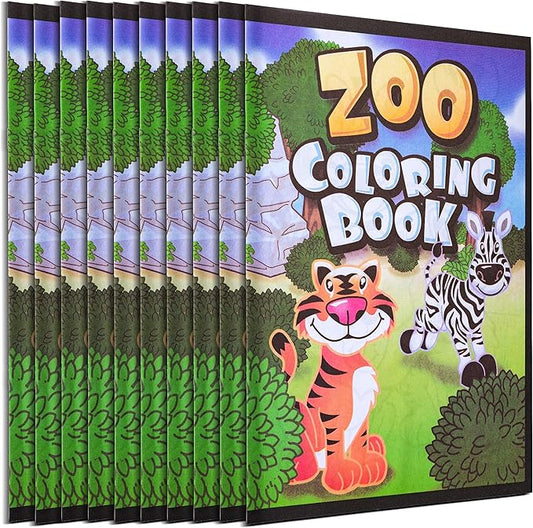 18Pcs Zoo Animal Coloring Books Bulk for Kids - 9"x11" Animal Party Favors with Jungle Safari Animals and Activity Sheets for Goodie Bags, Classrooms and Themed Birthday Supplies (Pack of 18)
