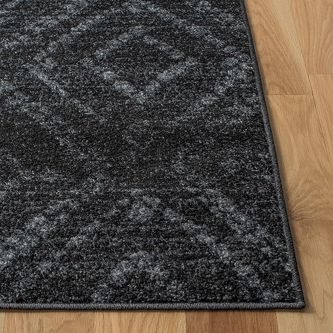 SAFAVIEH Adirondack Collection Runner Rug - 2'6" x 8', Dark Grey & Grey, Modern Diamond Distressed Design, Non-Shedding & Easy Care, Ideal for High Traffic Areas in Living Room, Bedroom (ADR131F)