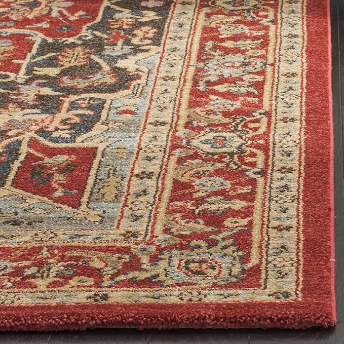 SAFAVIEH Mahal Collection Accent Rug - 4' x 5'7", Red & Red, Traditional Oriental Design, Non-Shedding & Easy Care, Ideal for High Traffic Areas in Entryway, Living Room, Bedroom (MAH625D)