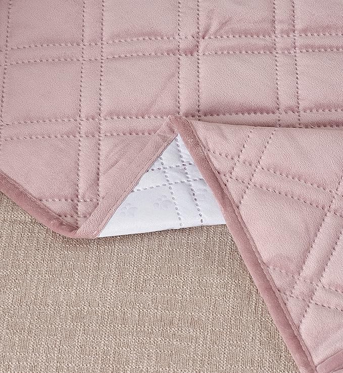 Brilliant Sunshine Pink Velvet Couch Sofa Armrest 5 Pockets Organizer, Slip Resistant Recliner Armchair Caddy, Washable Remote Controls Holder, Storage for Magazine, Tablet, iPad, 35×13", Silver Pink