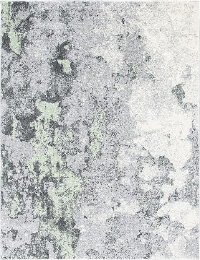 SAFAVIEH Adirondack Collection Area Rug - 10' x 14', Green & Grey, Modern Abstract Design, Non-Shedding & Easy Care, Ideal for High Traffic Areas in Living Room, Bedroom (ADR134F)