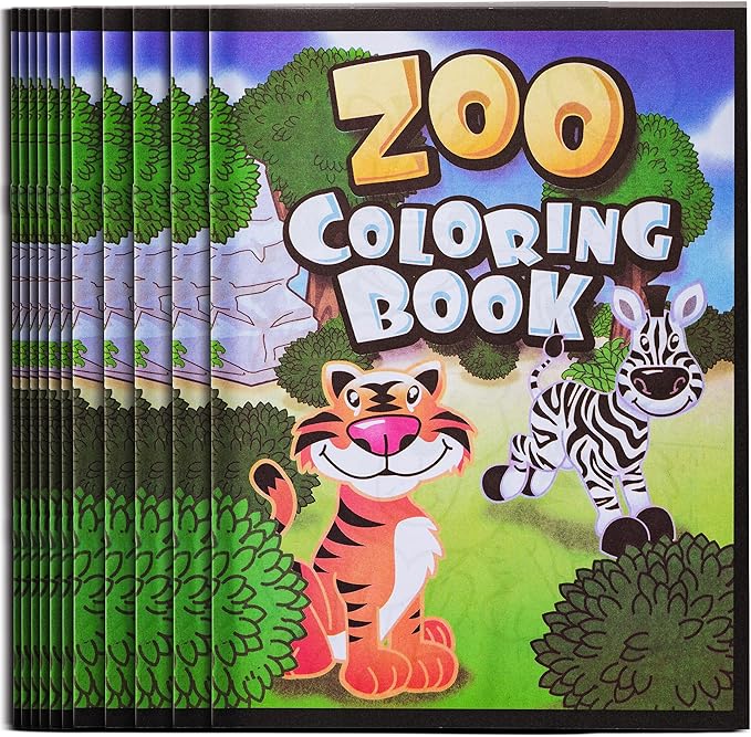 18Pcs Zoo Animal Coloring Books Bulk for Kids - 9"x11" Animal Party Favors with Jungle Safari Animals and Activity Sheets for Goodie Bags, Classrooms and Themed Birthday Supplies (Pack of 18)