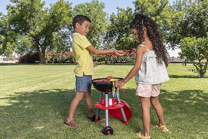 24 PCS Little Chef Barbecue BBQ Cooking Kitchen Toy Interactive Grill Play Food Cooking Playset for Kids Kitchen Pretend Play