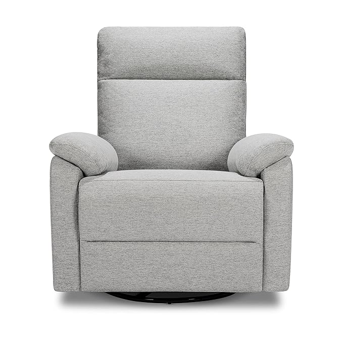 DaVinci Suzy Glider Recliner Nursery Chair - Glider Rocking Chair for Nursery and Living Room - GREENGUARD Gold, FSC & Certi-PUR US Certified - 360° Swivel Rocker Recliner Chair (Frost Grey)