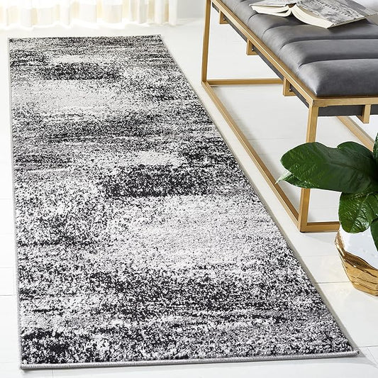 SAFAVIEH Adirondack Collection Runner Rug - 2'6" x 14', Silver & Multi, Modern Abstract Design, Non-Shedding & Easy Care, Ideal for High Traffic Areas in Living Room, Bedroom (ADR112G)