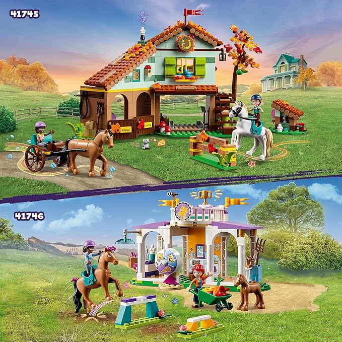 Lego Friends Autumn’s Horse Stable 41745 Building Toy, Role-Play Fun for Kids Ages 7+, with 2 Mini-Dolls and 2 Horses, Carriage and Riding Accessories, A Gift Birthday Gift for Kids Who Love Horses