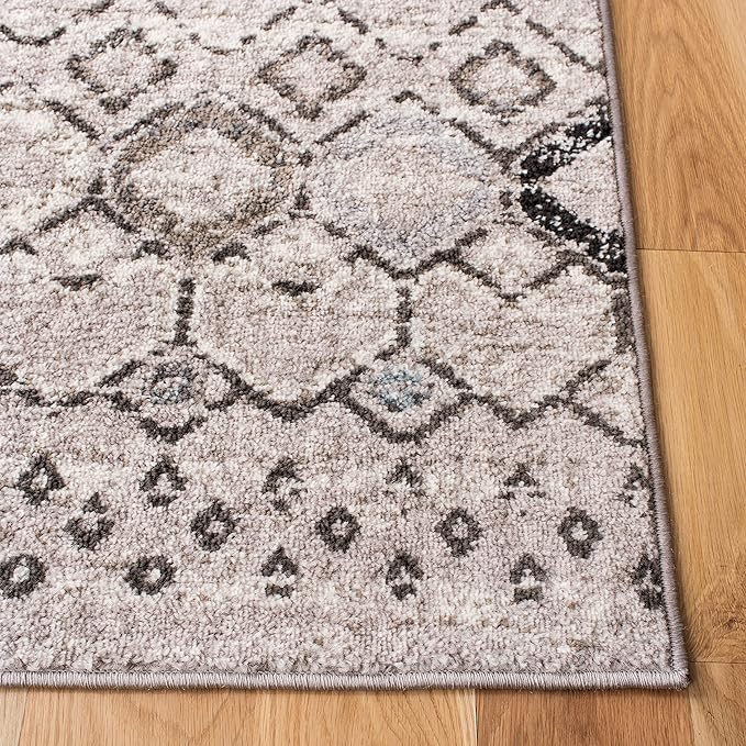 SAFAVIEH Amsterdam Collection Accent Rug - 3' x 5', Light Grey & Brown, Moroccan Boho Design, Non-Shedding & Easy Care, Ideal for High Traffic Areas in Entryway, Living Room, Bedroom (AMS108F)