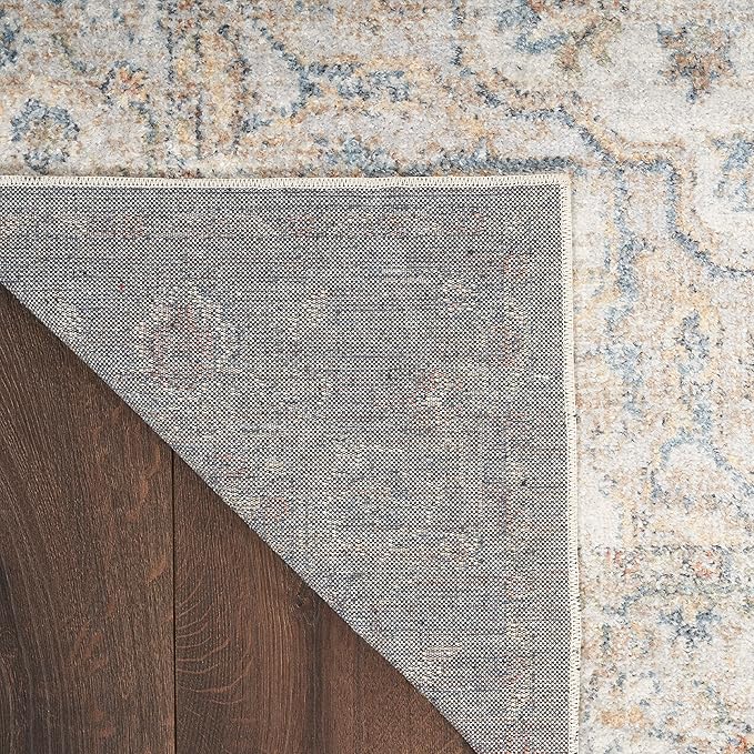 Nourison Astra Machine Washable Traditional Grey/Multi 3'3" x 5' Area Rug, Easy Cleaning, Non Shedding, Bed Room, Living Room, Dining Room, Kitchen (3x5)