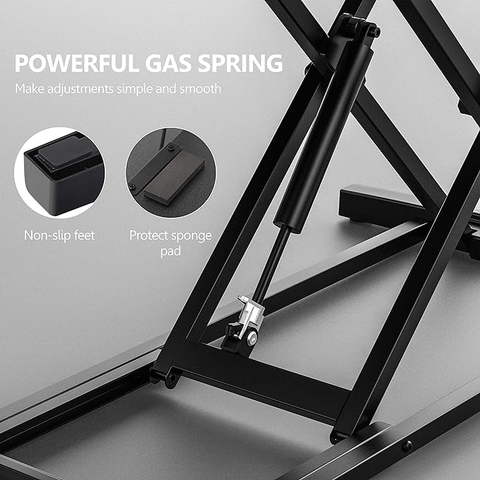 FITUEYES Height Adjustable Standing Desk 36” Wide Sit to Stand Converter Stand Up Desk Tabletop Workstation for Dual Monitor Riser FSD309102WE