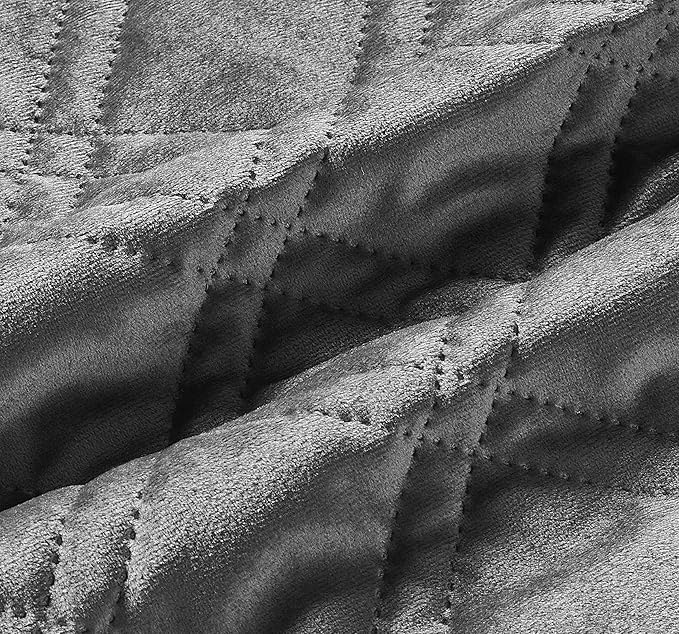 Brilliant Sunshine Grey Velvet Couch Sofa Armrest 5 Pockets Organizer, Slip Resistant Recliner Armchair Caddy, Washable Remote Controls Holder, Storage for Magazine, Tablet, Phone, iPad, 35×13", Grey