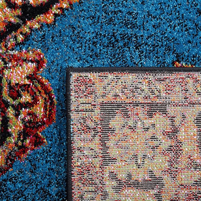 SAFAVIEH Vintage Hamadan Collection Runner Rug - 2'3" x 12', Gold & Light Blue, Traditional Oriental Design, Non-Shedding & Easy Care, Ideal for High Traffic Areas in Living Room, Bedroom (VTH219D)