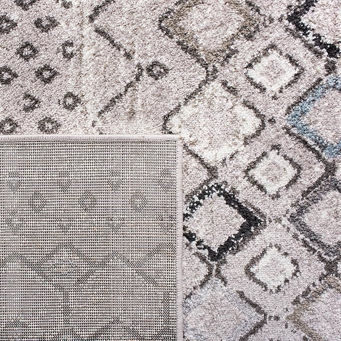 SAFAVIEH Amsterdam Collection Accent Rug - 3' x 5', Light Grey & Brown, Moroccan Boho Design, Non-Shedding & Easy Care, Ideal for High Traffic Areas in Entryway, Living Room, Bedroom (AMS108F)
